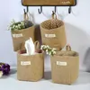 Linen Woven Storage Basket Polka Dot Small Storage Sack Cloth Hanging Non Woven Basket Buckets Bags Kids Toy Box