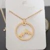 Everfast 10pc/Lot New Snow Mountain Pendants Necklace Maxi Colar Simple Stainless Steel Round Rounds Ncowlaces Women Girls Love Gifit SN079