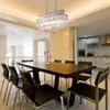 Modern kristall ljuskrona lampa rektangel ljuskronor belysningsarmaturer lyxigt LED hängsmycke ljus för matsal Livingroom