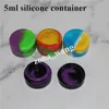 5ml Food-grade silicone jars mini custom cosmetic containers 42 colors small for wax,silicone jar