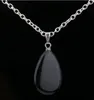 США природных черный обсидиан камень Кристалл исцеление водослива кулон ожерелье