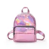 DHL50pcs Hologram Laser Backpack Pink Silver Waterproof Female Small Bags Leather Holographic Mini Backpacks For Teenage Travel Bag