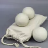 3PCS 7cm Felt Wool Dryer Balls Handy Laundry Balls with Cloth Bag Natural Réutilisable Gain de temps de séchage Balle de lavage Cadeau