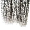 Grey Brazilian kinky curly Hair Weave Bundles 100% Human Hair Bundles 3pcs Natural Non Remy Hair Extensions 3 Bundles Can Buy