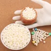 2000 pcs/lot 6mm ivoire rond perle Charm perles acrylique perle en vrac entretoises en plastique L3121 bijoux chauds bricolage