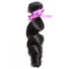 Brazylijska luźna fala wiązki naturalne czarne włosy ludzkie splot nonremy jet czarny 8-28 cali 1/3/4 Piece / Lot back