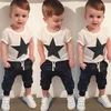 新生児のファッション幼児子供の赤ちゃん男の子スターTシャツトップス+ハーレムパンツ2個/セット衣装服セット