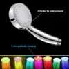 Ninth World Automatic 7 Color Changing Handheld Water-saving Colorful LED Shower Head Round Bathroom Showerhead