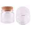 12pcs 78*60*62mm 150ml Transparent Glass Bottles with Cork Stopper Empty Spice Food Nuts Storage Bottles Jars Gift Crafts Vials