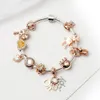 Charm-Armband 925 Silber Roségold Charms Perle für europäische Armbänder Bella Anhänger Zubehör Armreif Valentinstag Geschenk DIY Hochzeitsschmuck