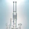 Twee functies Glas Bong Rechte Buis Bongs Percs 8 Arm Tree Percolator DAB Olierouts 18mm Joint Water Pipes 1003