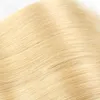 Brasilianska Virgin Hair One Bundle Double Wefts 613 # Blond Färg Silky Rak Ljusfärg 1 Stycke Hårförlängningar