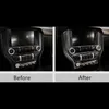 Décor intérieur de garniture de Console centrale en Fiber de carbone pour Ford Mustang 2015-2017 décalcomanies de panneau de CD de Navigation centrale266E