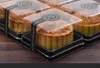 50g Księżyc Tace Tace Moon Cake Pudełko Pudełka Złota Czarna Plastikowa Dolna Przezroczysta pokrywa