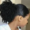 Paardenstaart African American Short Afro Kinky Krullend Wrap Remy Menselijke Trekkoord Bladerdeeg Paardenstaart Haarstuk 120g gratis schip