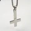 Mode Herren Geschenke Silber Kreuz von St. Peter Upside Down Kreuz Anhänger Edelstahl Katholische Halskette Box kette 18-32''
