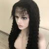 Full lace wigs Brazilian Deep wave wigs Hair 130% #1B Black Virgin Human Hair Front lace wig for Black Women 10"-30"