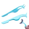 Colorful False Tweezers Fake Eye Lash Applicator Eyelash Extension Curler Nipper Auxiliary Cosmetic Makeup Tools Clip with Bag