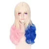 High Temperature Fiber bob Cosplay Party Peruker Harley Quinn Peruk blandad färg Synthetic Hair Peruca Women 60cm halloween peruker för kvinnor