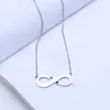 Inspirational charm Silver stainless birthstone Necklace Infinity Necklace Lucky Number 8 Pendant Gifts for Graduation Fashion