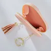 New PU Leather Women's Coin Purse Cute Cartoon Heart Shape Keyring Change Purses Gift Wallet with Tassel , 4.3 * 4 Inches Size