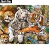 Diamante cuadrado completo 5d DIY Diamond Painting "Tiger león leopardo" bordado punto de cruz rhinestone mosaico pintura decoración regalo