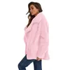 Korean Fashion Mantel Frauen Fleece Faux Pelz Jacke Mantel Langarm Vorne Offen Drehen Unten Kragen 2018 Herbst Winter Oberbekleidung tops