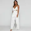 COSYGAL Rot Voller Quaste Sexy Overall-spielanzug Frauen Neue Mode Zwei Stück Anzug 2018 Elegante Party Nacht Clubwear Sommer Jumpsuit305l