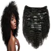 페루의 곱슬 곱슬 곱슬 머리카락에 확장 기능 페루어 아프리카 곱슬 곱슬 머리카락 100g 7pcs 인간의 머리 클립에 확장