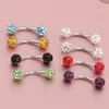 Eyebrow body jewelry E10 50pcslot mix 11color shamballa crystal fake eyebrow bar eyebrow ring by ferido fashion piercing jewelry6695370