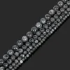 Pedra natural de 8mm Pedra Negra Moonstone Rodada Beads Loose Brinco Brinco Jóias Pulseira Fazer 4 6 8 10mm