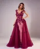 Tony Chaaya 2018 robes de bal sirène avec perles de train détachables robes de soirée dentelle appliques sans manches robe de soirée de luxe