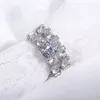 Único Choucong Joyería de moda vintage Anillos de pareja 925 Relleno de plata Retro Eternidad Corte redondo Topacio blanco CZ Diamante Mujer Nupcial 250B