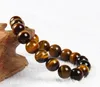 Nya 10st / Lot FashionTiger Eye Natural Stone Pärlor Strands Armband Lucky Charms Bangle Smycken DIY Gåva