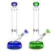nuovo design grazia bong con logo base verde bicchiere tubo dell'acqua in vetro raccoglitore di ghiaccio 14-18mm downstem alto 16 "narghilè