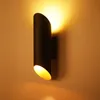 Modern Black Aluminum Pipe Wall Lamps Creative Art Column Wall Light Hotel Staircase Corridor Aisle Light Study Bedroom Bedside Sconce
