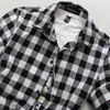 Rood Zwart Plaid Shirt Heren Shirts Zomer Mode Chemise Geruite Shirts Korte Mouw Heren Blouse257H