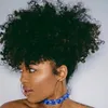 Nowy Naturalny Afro Kinky Ponytail Włosy Kawałki Afro Puff Kinky Kręglarski Sznurka Ponytail Hairpiece Clip Human Włosy Przedłużanie Darmowa Wysyłka 140g