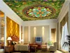 пользовательские 3D потолочные обои фрески круг цветочный узор обои home decor гостиная 3d потолок обои роскошные home decor