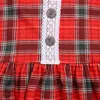 2018 Nowe Dziewczynek Szkocja Szkocja Plaids Dress Moda Cute Flare Długi Rękaw Suknie Dzieci Sukienka dla 80-120 cm
