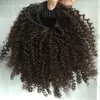 mulheres quentes kinky encaracolado abacaxi Rabo extensão do cabelo humano, Dark Brown cabelo indiano virgem cordão rabos de cavalo cabelo humano com 120g estrondo