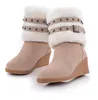 Stivali da neve da donna nuovi di moda Zeppe casual Mantieni calde le scarpe Décolleté in pelliccia Lady Taglia 40 41 42 43 aa0986