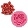 Flower Rose met kant Siliconen Fondant Soap 3D Cake Mold Cupcake Jelly Candy Chocolate Decoratie Bakgereedschap Mallen FQ1970