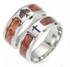 Albero della vita in acciaio inossidabile Jesus Believe Cross Ring Anello in legno Anelli a fascia Donna Uomo Gioielli di moda Regalo 4 colori