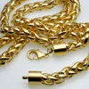 18K 18CT Gold Filled Men's Weaved 60cm Lenght Heavy Chain Necklace N49297G