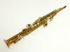 Yanagisawa S-WO2 S-902 Rak pipe Sopran Saxofon B Plant professionell guldpläterad Sax med munstycke Musikinstrument
