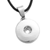 Noosa 18mm Snap Button Halsband Silverpläterade Knappar Läderkedja Halsband för kvinnor Ginger Snap Button Smycken