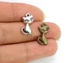 100 sztuk / partia Stop Cat Kitty Charms Antique Srebrny Brąz Charms Wisiorek Dla Naszyjnik Biżuteria Wykrycia 17x8mm