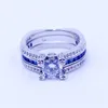 Victoria Wieck Luxury Women Blue Birthstone Zircon CZ Ring 925 Sterling Silver Women Engagement Wedding Band Ring SZ 5-11 Present