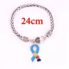 Classic Jewelry Unisex Charm Bracelet Ribbon Bow Shape Autism Style Beautiful Enamel Pattern Three Length Chain Zinc Alloy Dropshipping